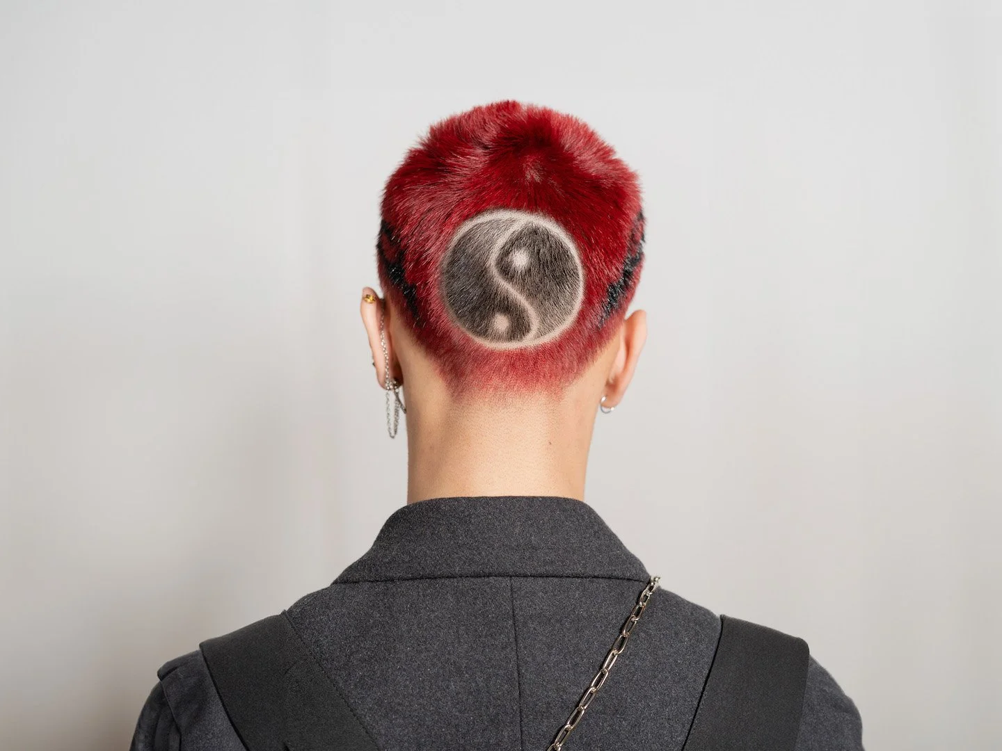 Yin yang hair design for barbering masterclass promo