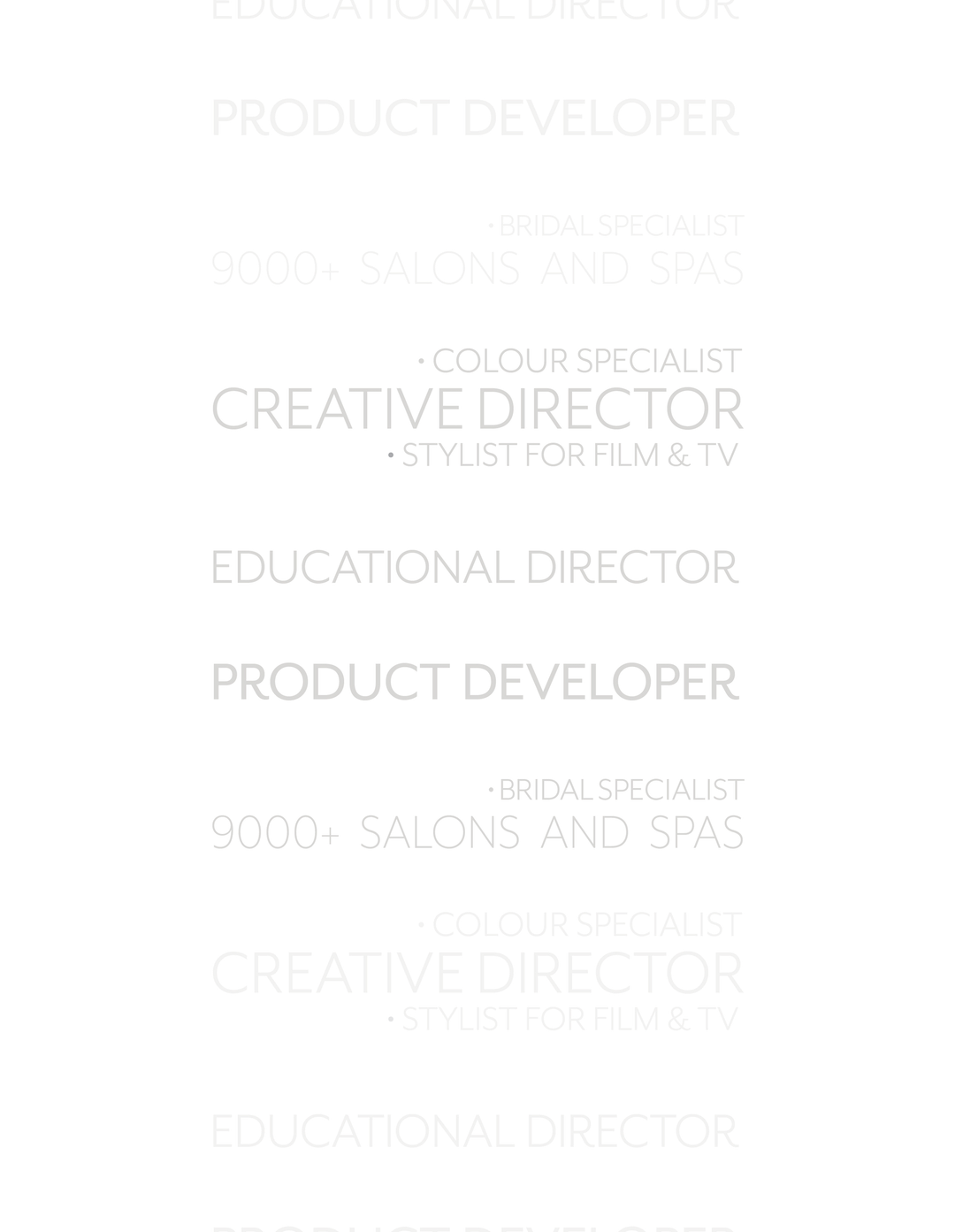 Aveda Endless Opportunities section showing potential career paths and roles available after graduation in the beauty and hairstyling industry
