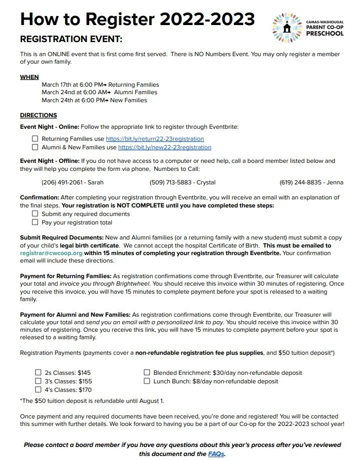 Registration for 2022-2023 School Year is completely online