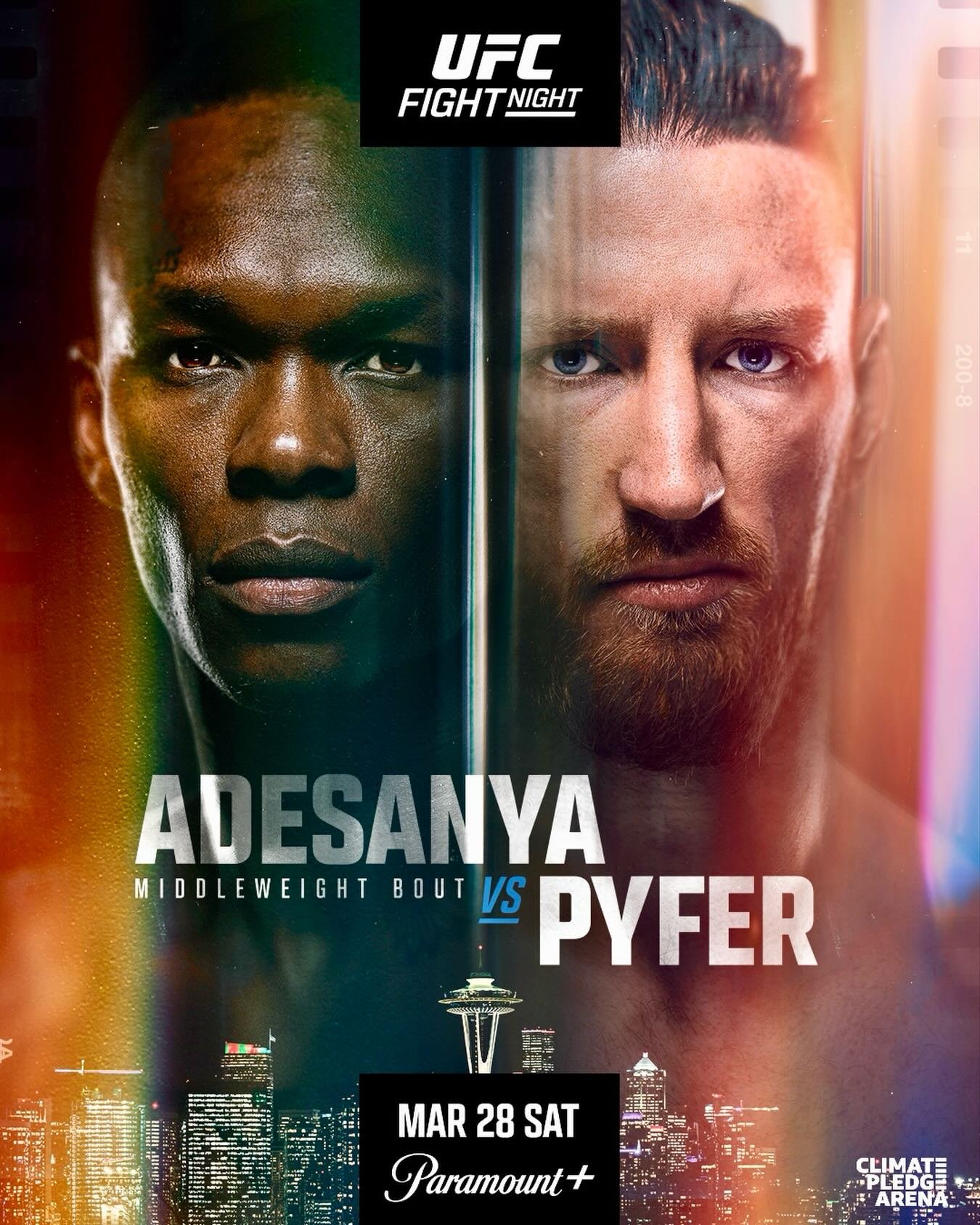 #UFCSeattle Adesanya Vs Pyfer Official Poster | Card
&mdash;&mdash;&mdash;&mdash;&mdash;&mdash;&mdash;&mdash;&mdash;&mdash;&mdash;&mdash;&mdash;&mdash;&mdash;&mdash;&mdash;&mdash;&mdash;-
Israel Adesanya vs. Joe Pyfer
Alexa Grasso vs. Maycee Barber
M