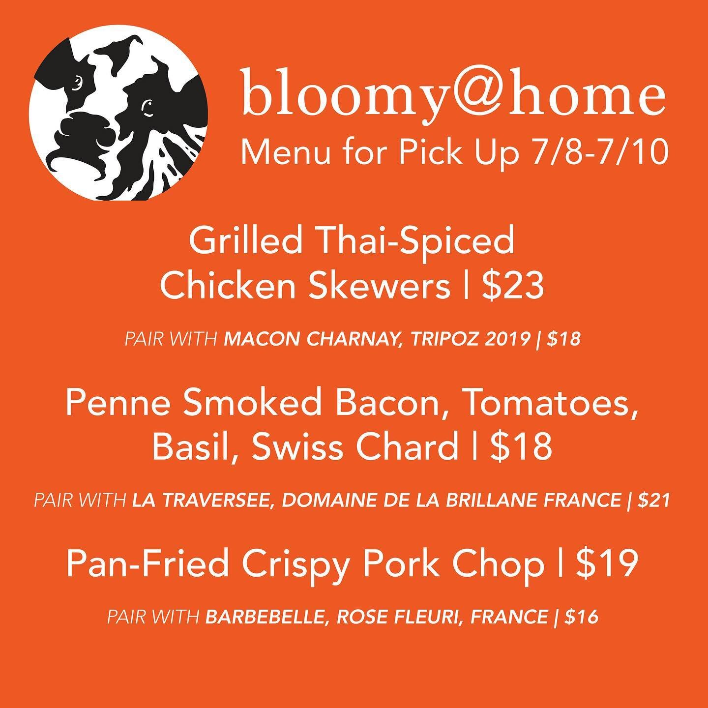 Because this weekend didn't give us enough weather whiplash, let's go into another rollercoaster week... but fear not! You have the Bloomy@Home menu to keep you steady.

Order your faves on our website bloomyrind.com/bloomy-at-home and be ready, no m
