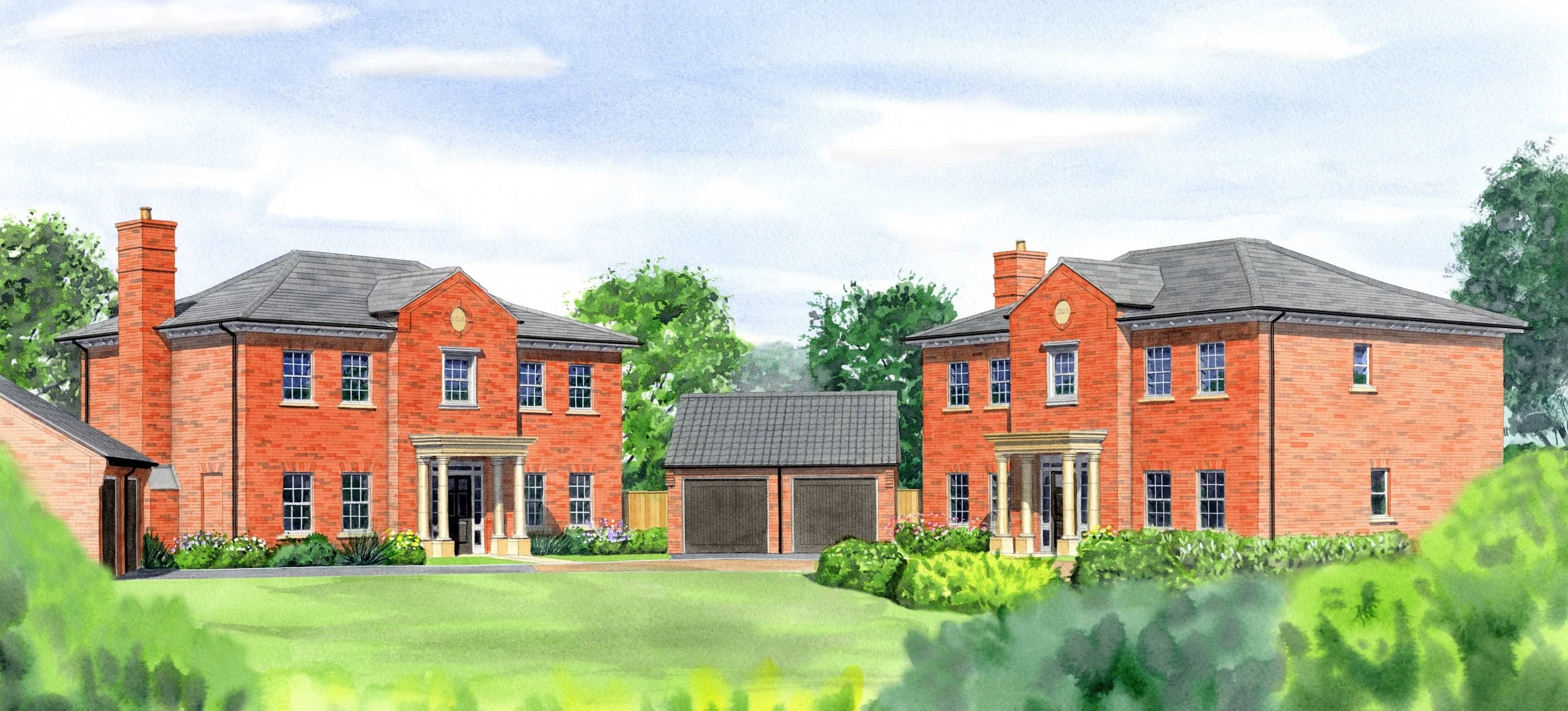  Lovell Homes commissioned a series of High Detail Watercolours for their new development in Holt Norfolk 