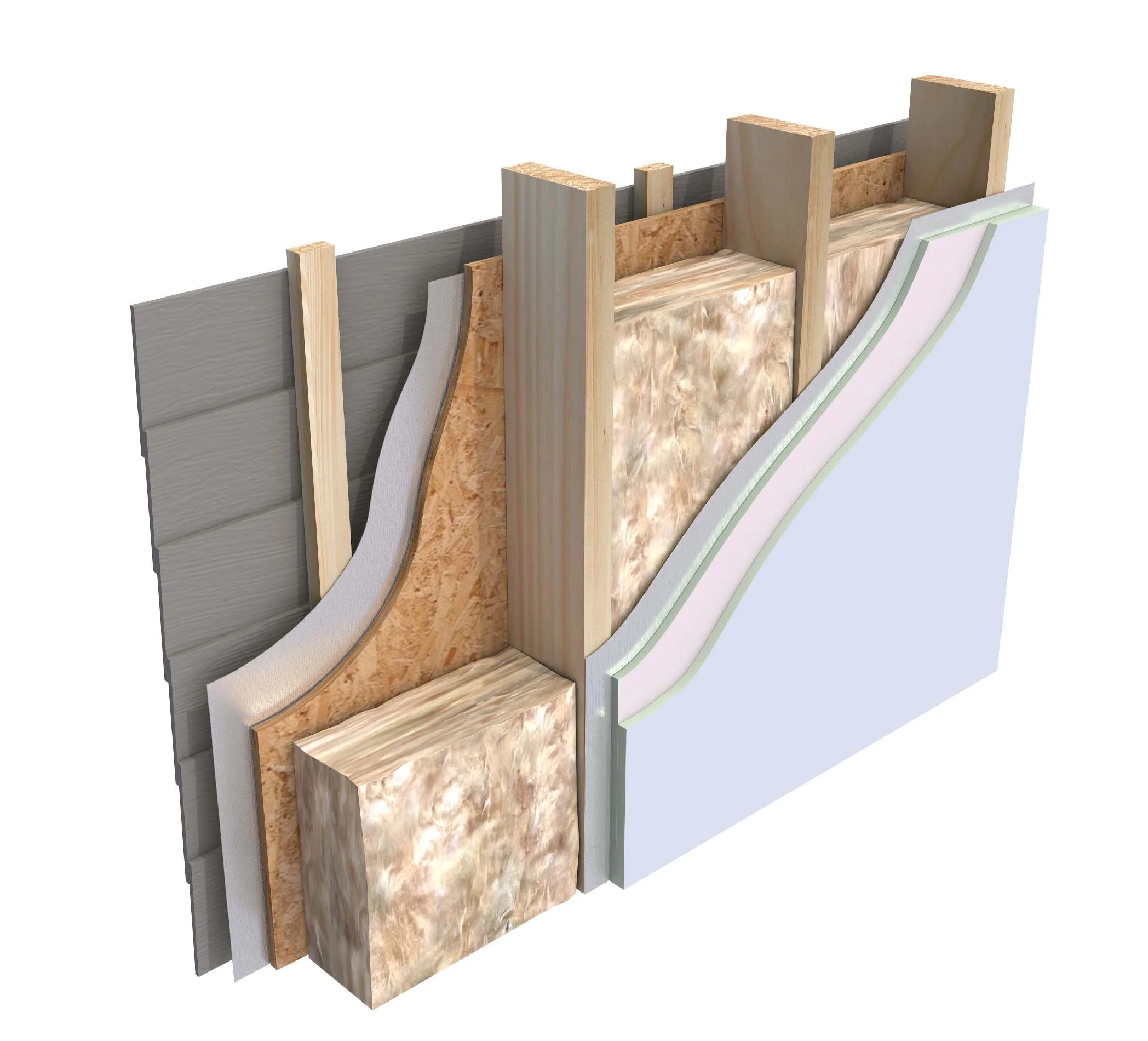  Wall insulation components cutaway 