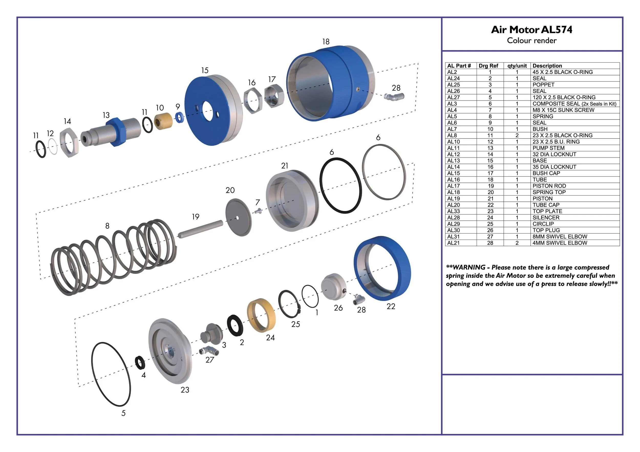  Air motor exploded view 