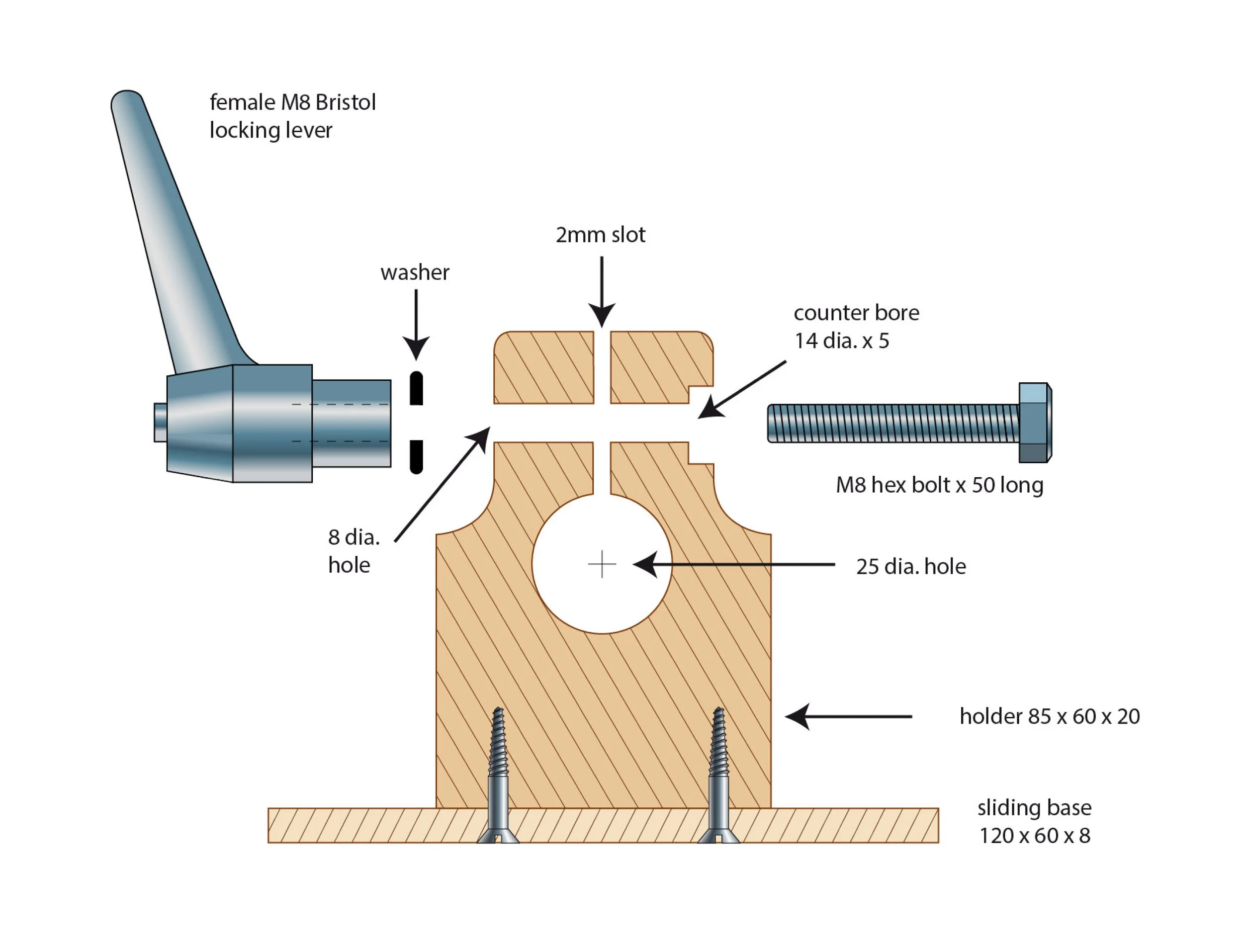  M8 locking lever diagram 