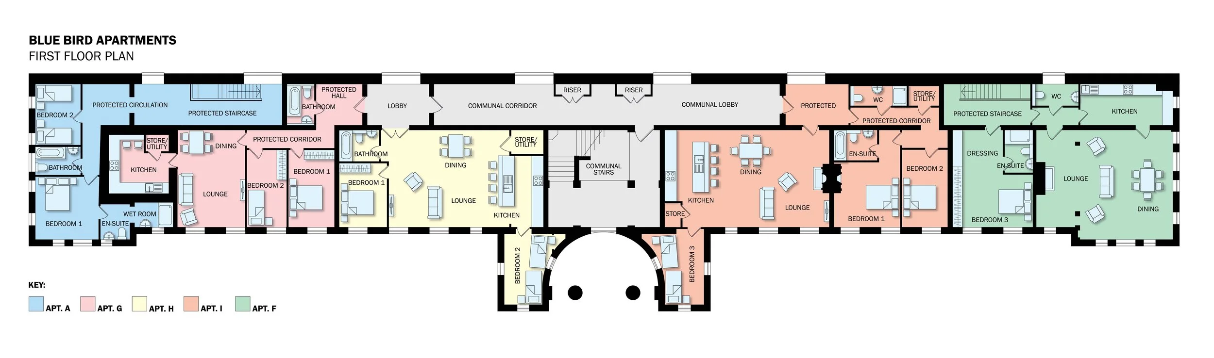  Apartment black floor plan 