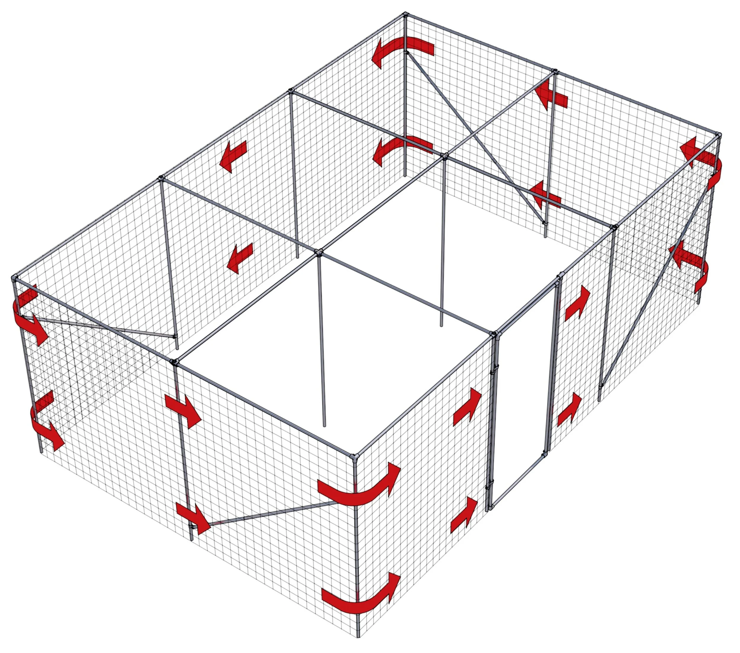  Line &amp; colour render for fruit cage assembly instructions 