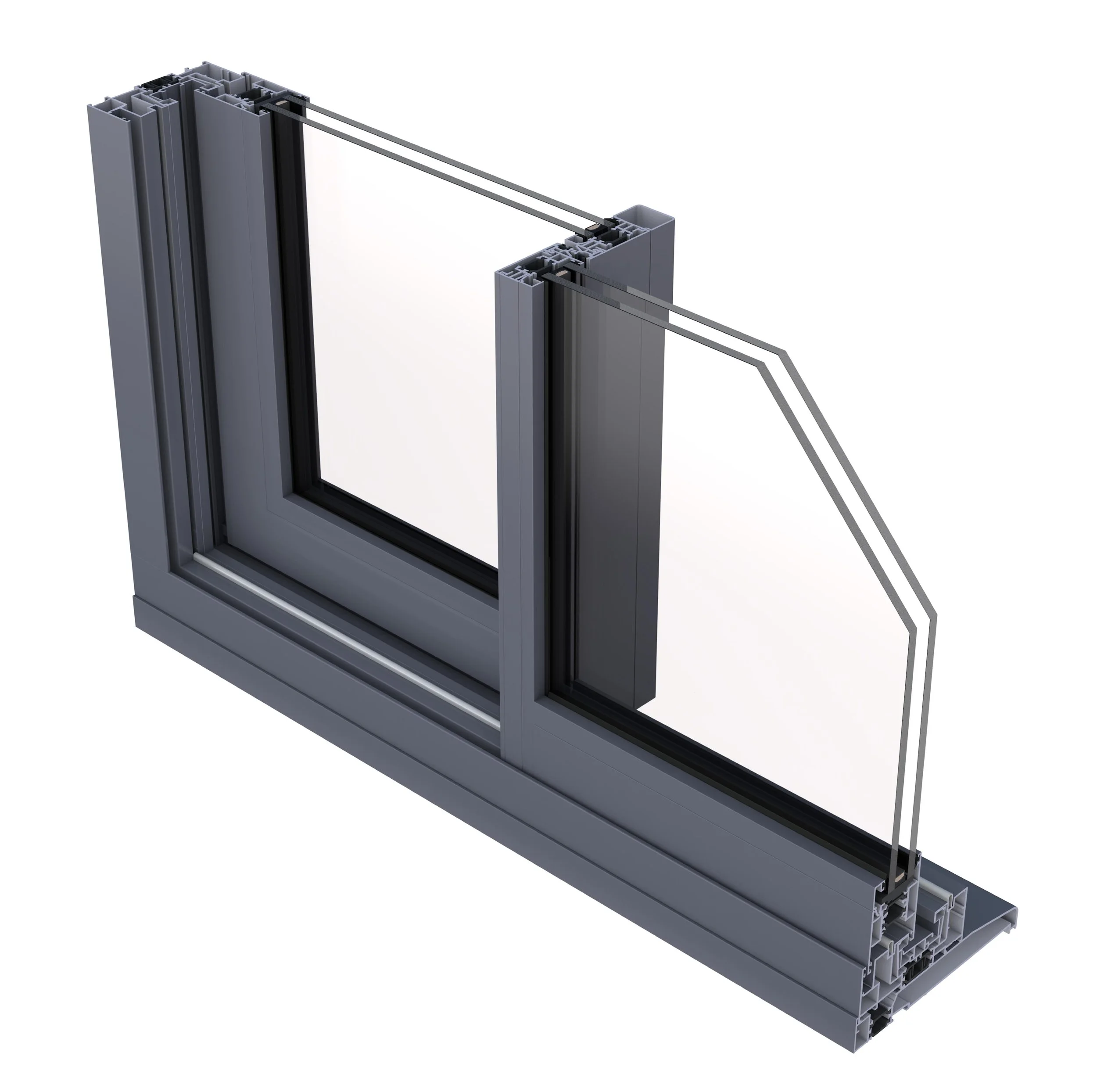  Aluminium double glazing cut-away 