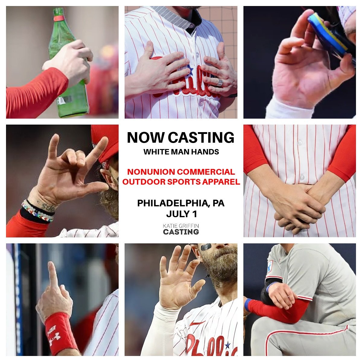 NOW CASTING Nonunion Commercial for an Outdoor Sports Apparel brand that shoots in Philadelphia on July 1. If you are white, 6&rsquo;3&rdquo;, 210-220 and you&rsquo;re local to Philly, tag below or DM for more details. And please share to help spread