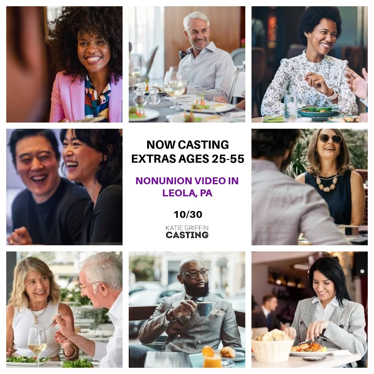 NOW CASTING! Nonunion Video for Winter Olympics and Comcast/Xfinity. This project shoots in Leola, PA on October 30.
We&rsquo;re looking for 8 Background Talent/Extras (ages 25-55). Talent should be local to the Leola, PA area. If this is you, DM for