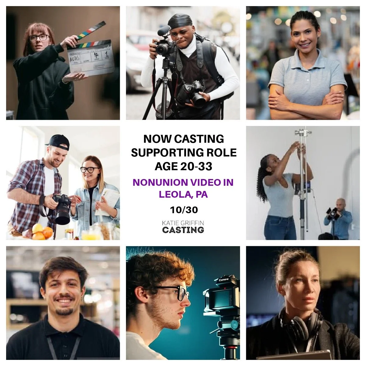 NOW CASTING! Nonunion Video for Winter Olympics and Comcast/Xfinity. This project shoots in Leola, PA on October 30. We're casting a supporting role - Production Assistant (SPEAKING): Male or Female, 20s-30s, no specific look or body type. The deadli