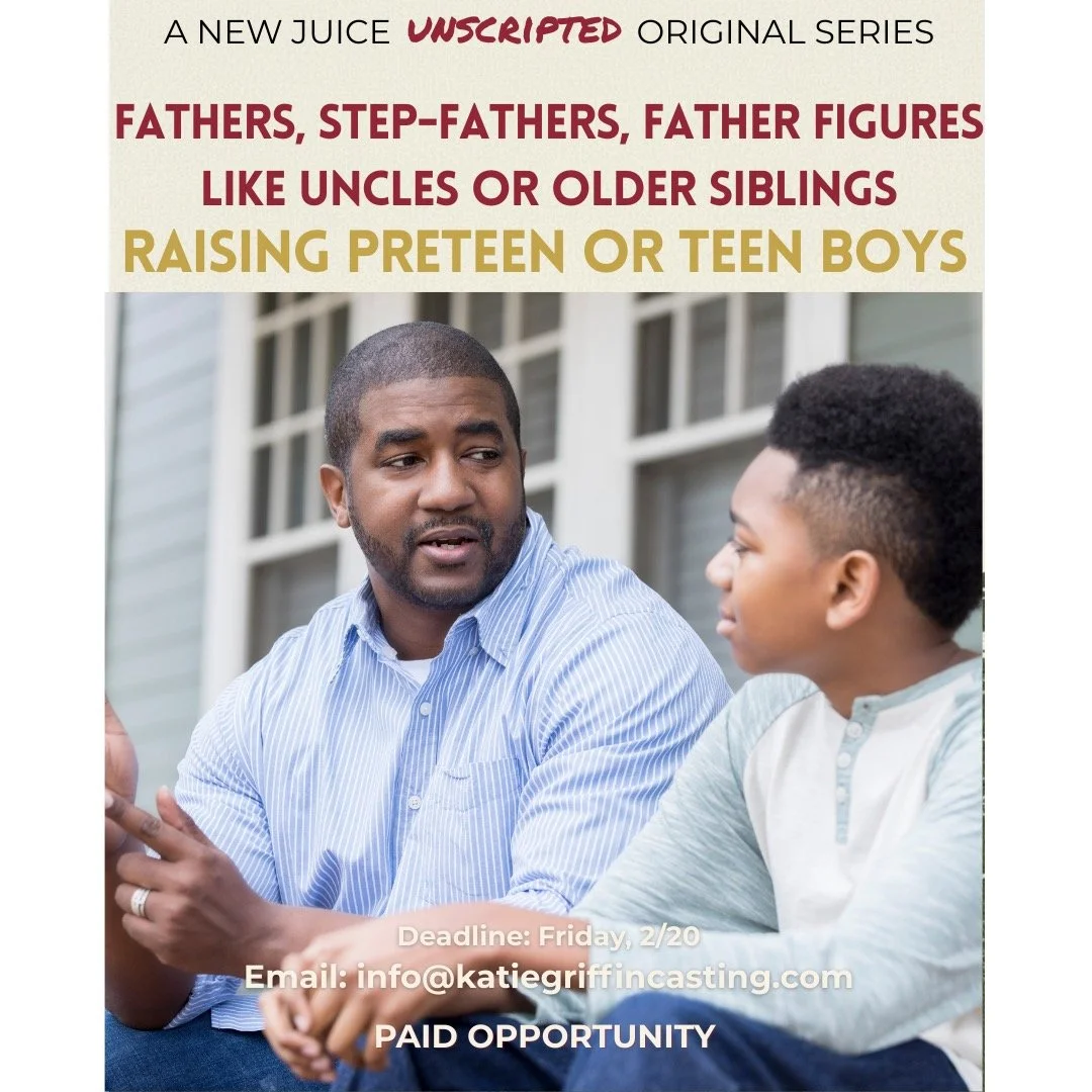 NOW CASTING fathers, stepfathers, and father figures (like uncles or older siblings) who are raising preteen or teen boys.

We&rsquo;re looking for real men actively guiding boys through the in-between stage of childhood and young adulthood&hellip;ti