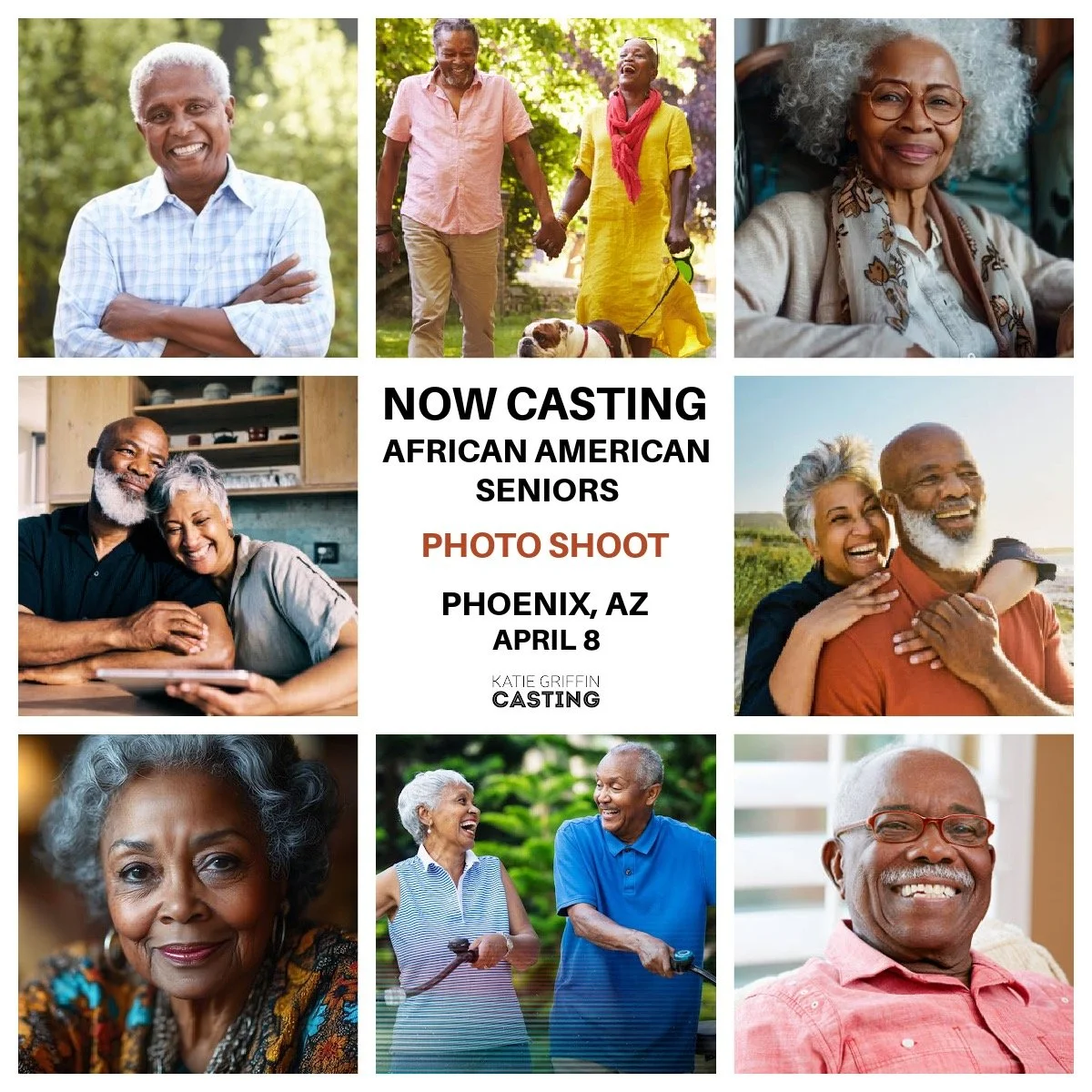 NOW CASTING! African American Talent ages 60-85 for photo shoot for Luxury Senior Community in Phoenix, AZ. The shoot date is April 8. Talent MUST be local to the Phoenix area.

If this is you, please DM us or tag below and we&rsquo;ll follow up with