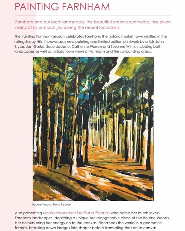 Can&rsquo;t wait to be back at The New Ashgate Gallery in Farnham 
Sept 12th - 11th November 
www.fionapearceart.co.uk 
@farringdon_art #fionapearce #fionapearceart #thenewashgategallery #artforsalebygallery #farnham #farnhamart #viewsoffarnham #theb