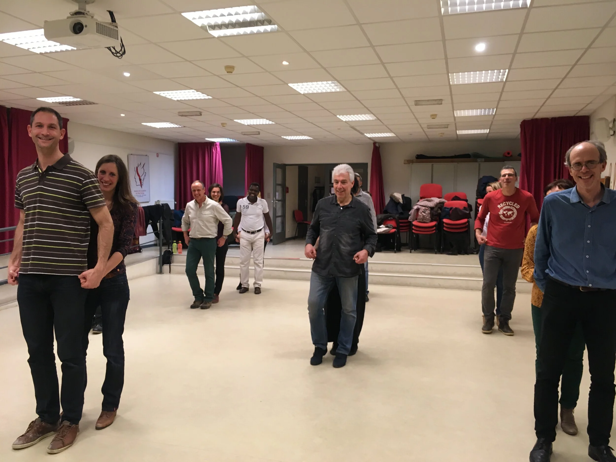 Lors d'un cours de Bachata :-)