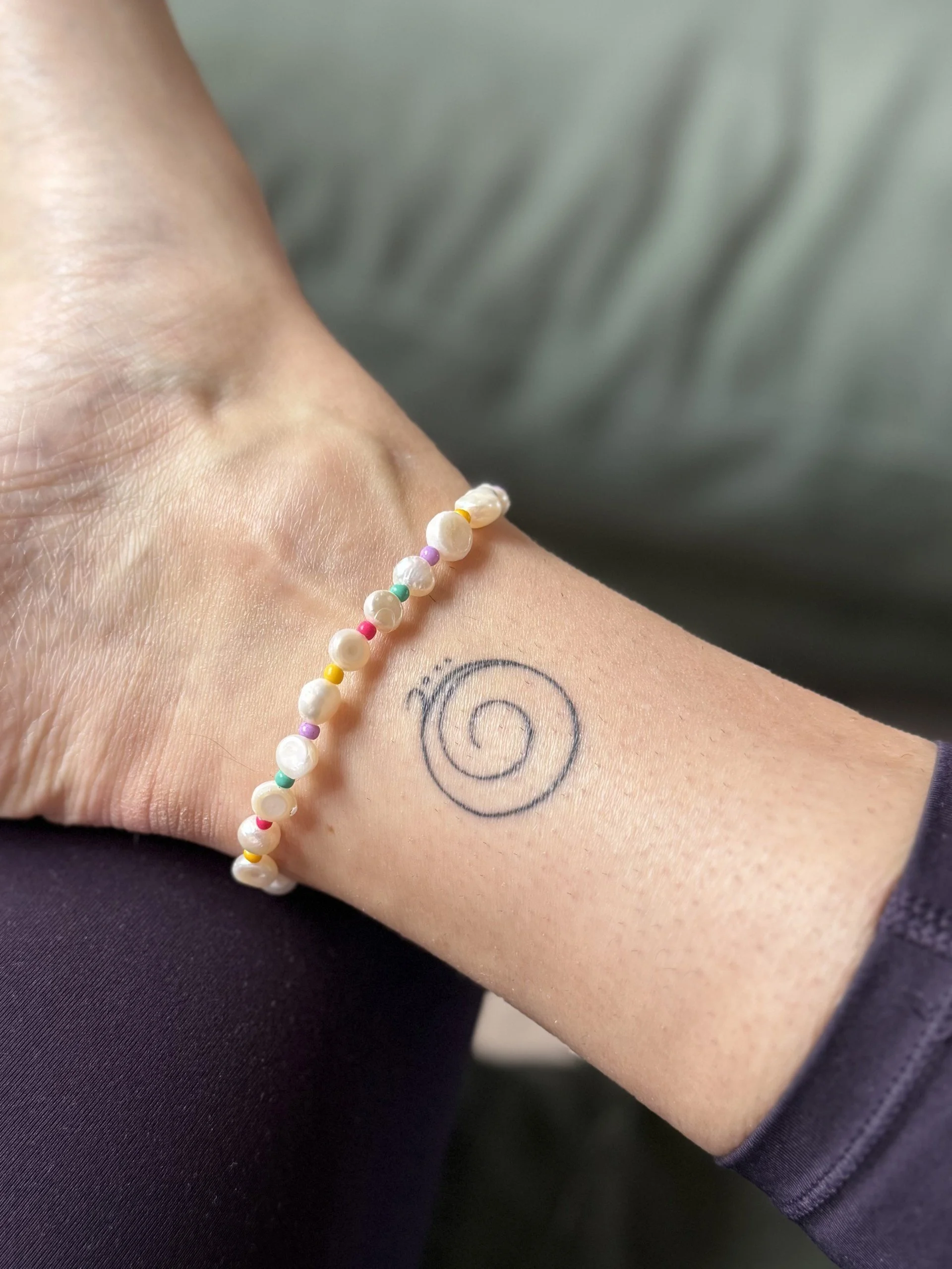 Fresh water pearl colour anklet