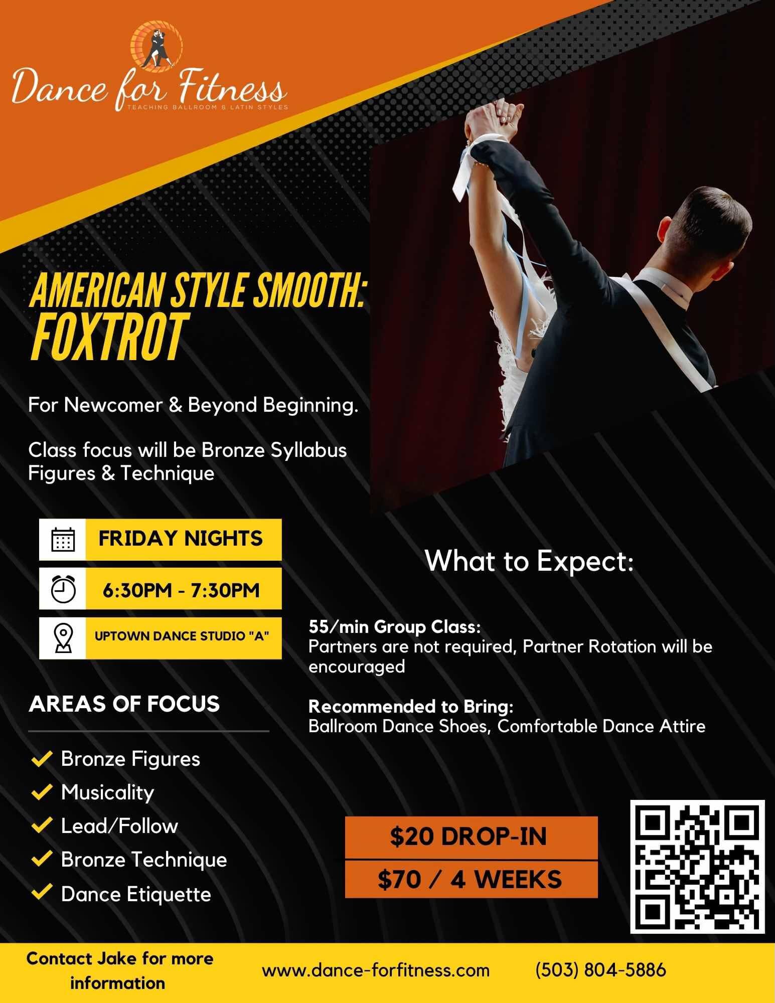 🕺💃 Get ready to put on your dancing shoes and join us for an exciting American smooth foxtrot class tomorrow night at 6:30pm! 🌟 Whether you're a complete beginner or looking to brush up on your dance moves, this class is perfect for you.

🎵 The A