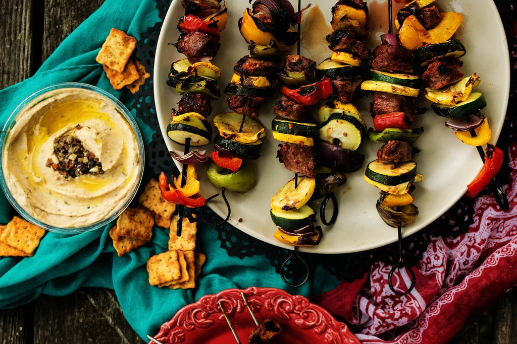 Harissa Marinated Grilled American Lamb Kabobs