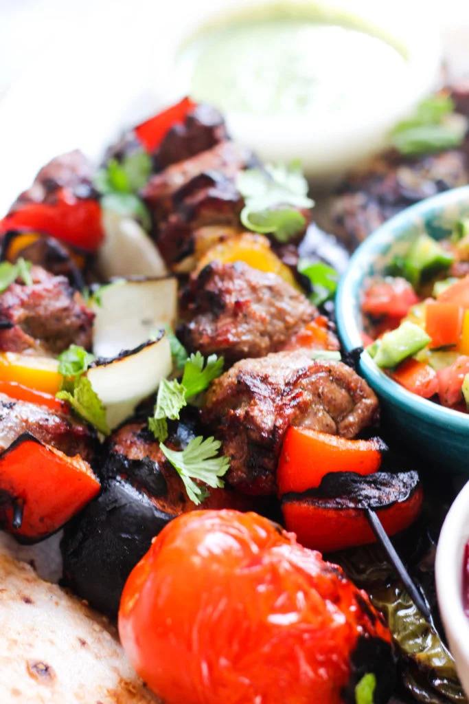 American Lamb Kabob and Vegetable Skewers