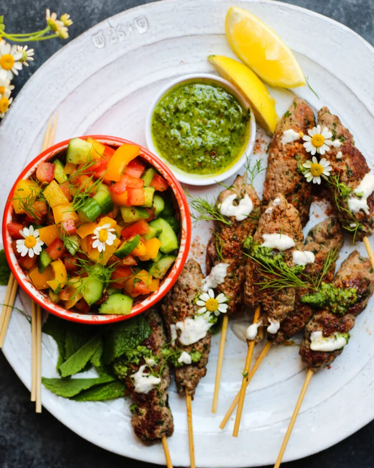 Spicy American Lamb Kofta Skewers