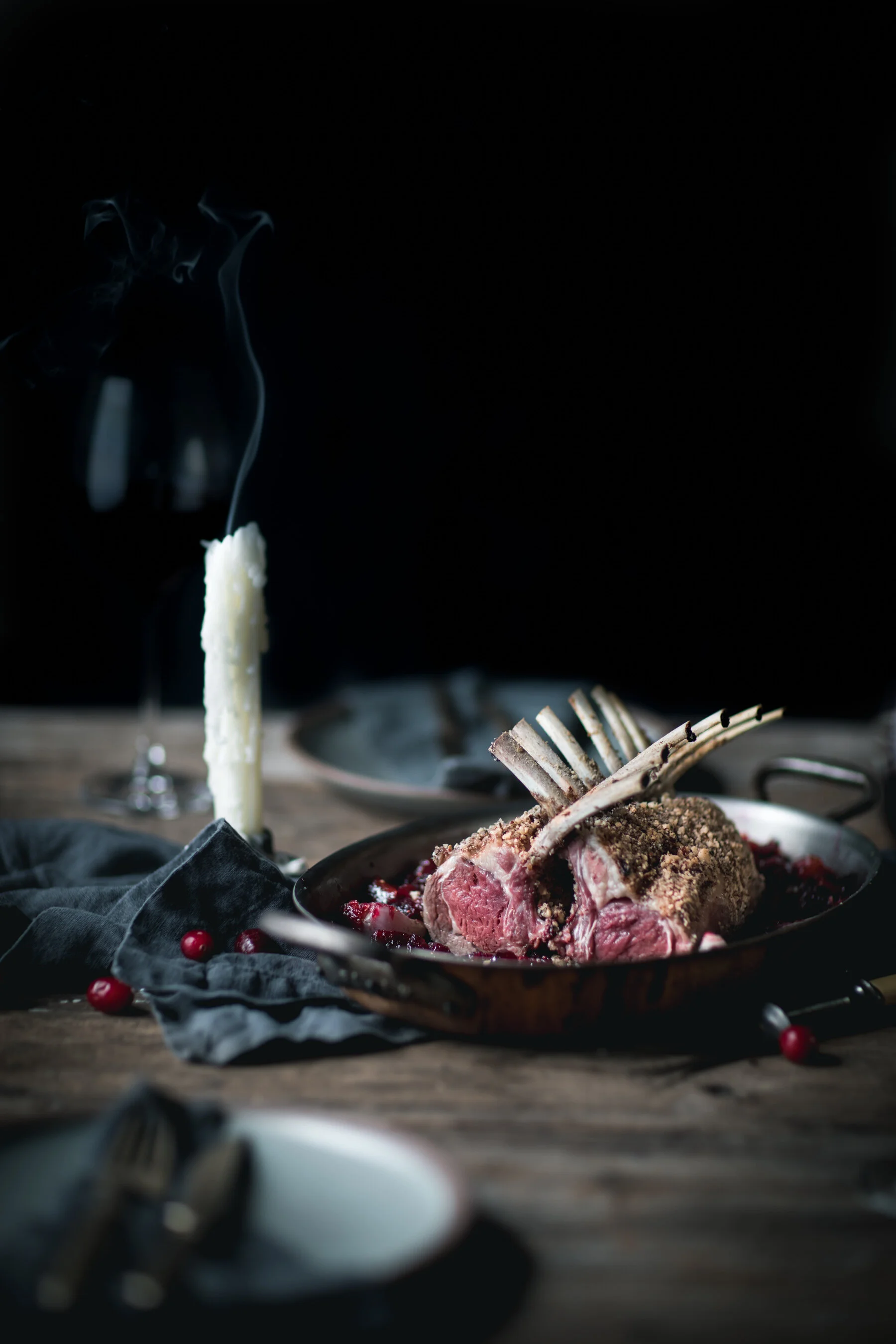 Hazelnut Crusted Racks of American Lamb 