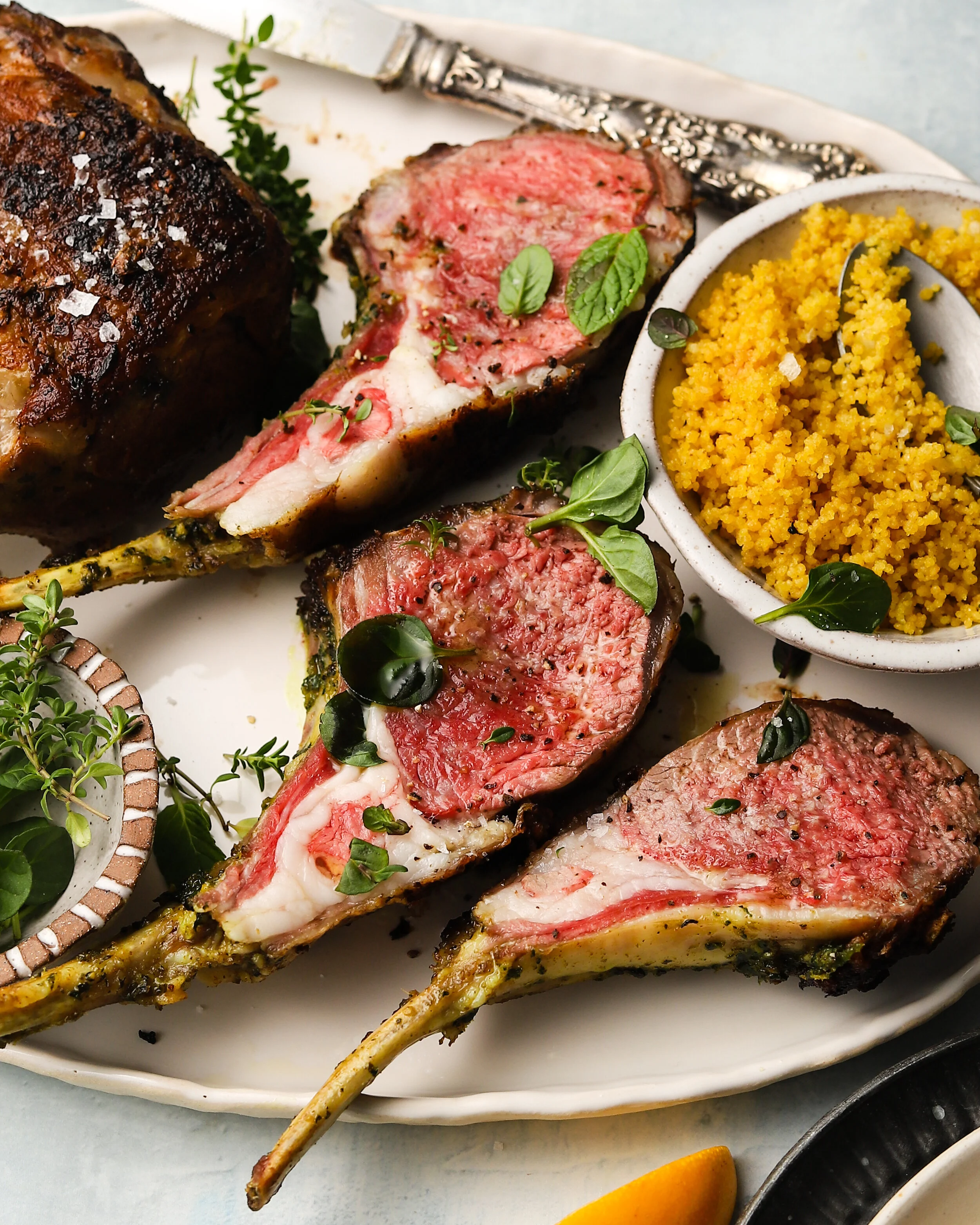 Moroccan Inspired Rack of American Lamb with Turmeric Couscous