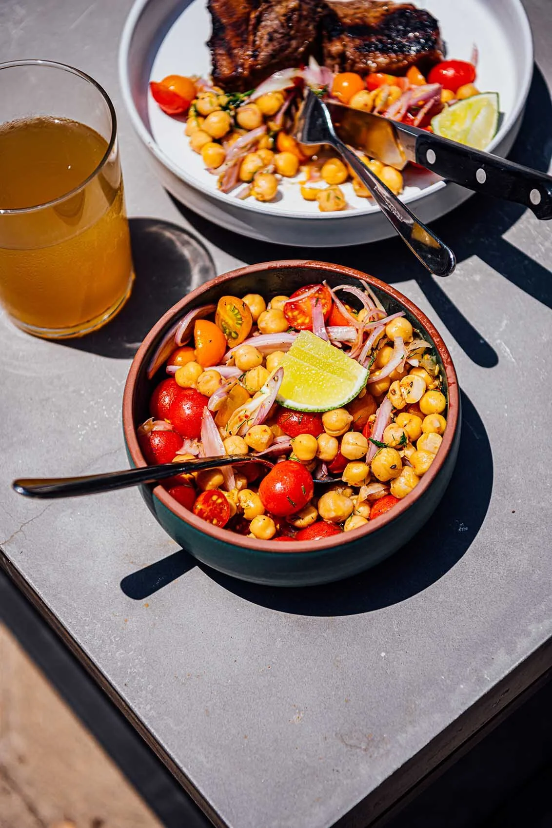 Lamb Chops with Tomatoes and Chickpeas