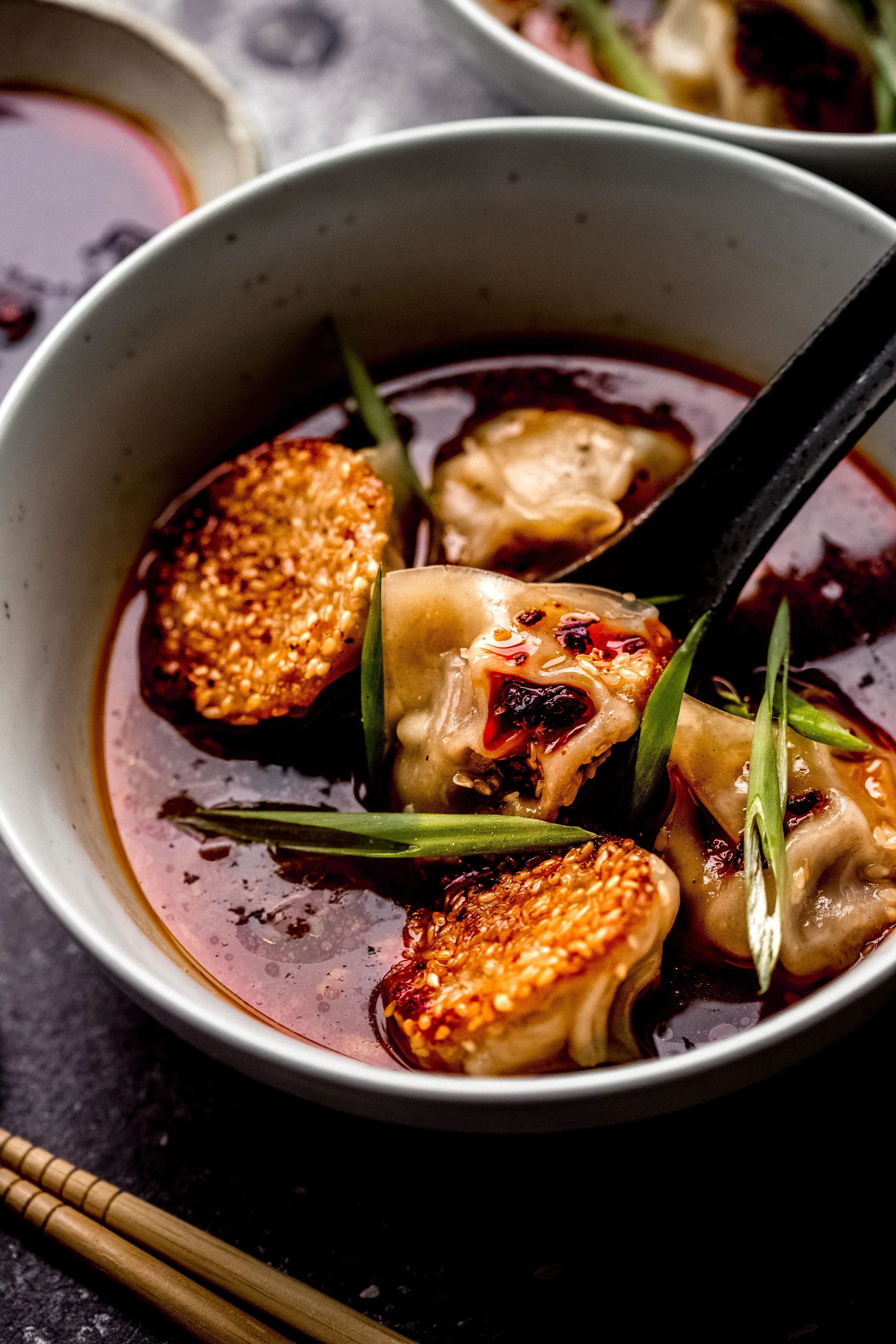 Lamb Dumplings in Spicy Ginger Broth