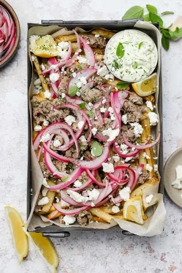 Loaded Greek Lamb Fries
