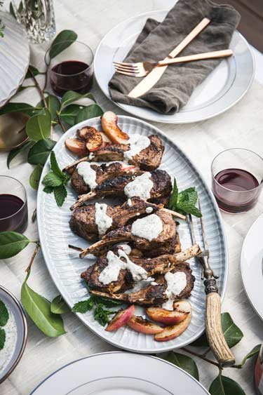 Grilled Rack of Lamb with Pomegranate Molasses