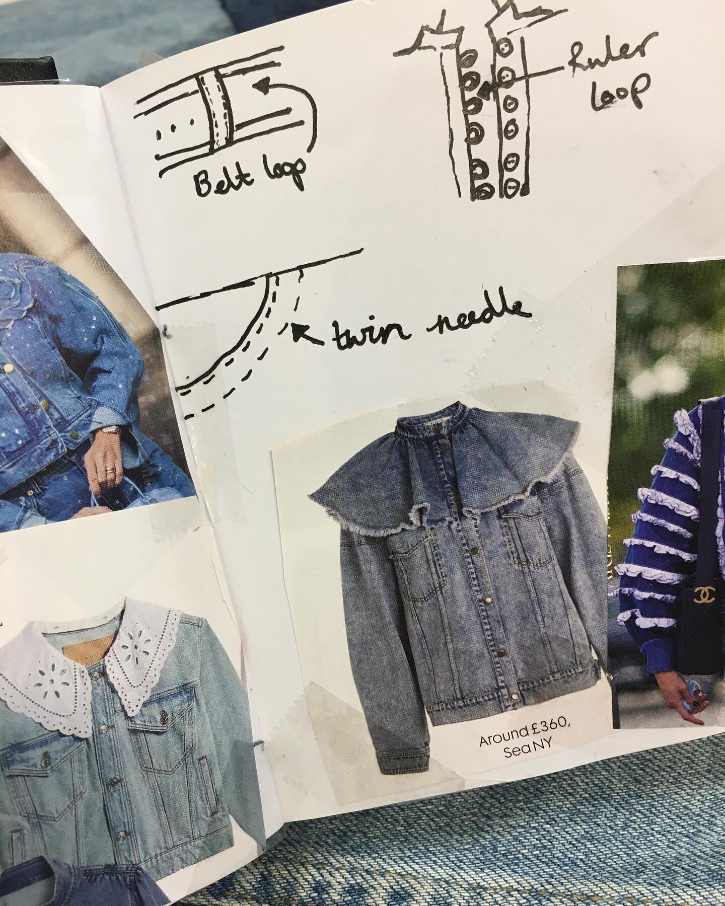 Sketchbook details from our young designers. Designing and thinking about paper patterns suitable for their designs. Patterns from @fionasfabrics 

We have young designers are making new clothes from preloved clothes and fabrics. 

And designers cust