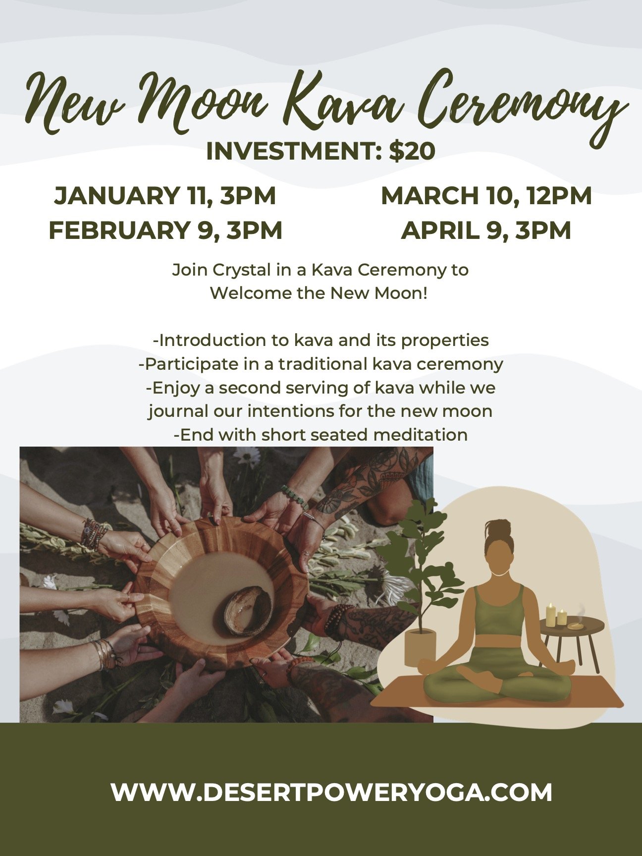 Join Crystal in a Kava Ceremony to Welcome the New Moon! -Introduction to kava and its properties -Participate in a traditional kava ceremony -Enjoy a second serving of kava while we journal our i.jpg