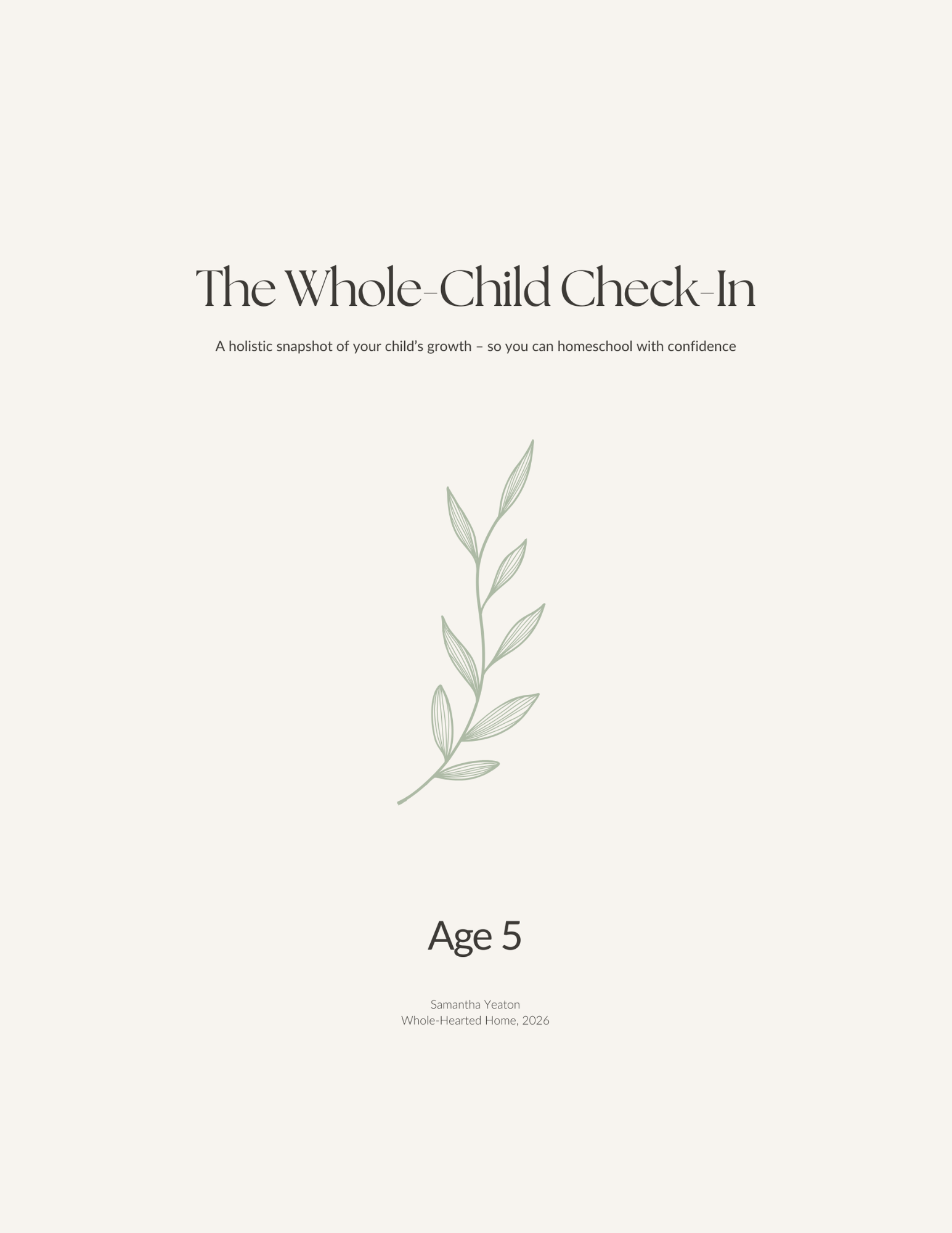 The Whole-Child Check-In - Age 5