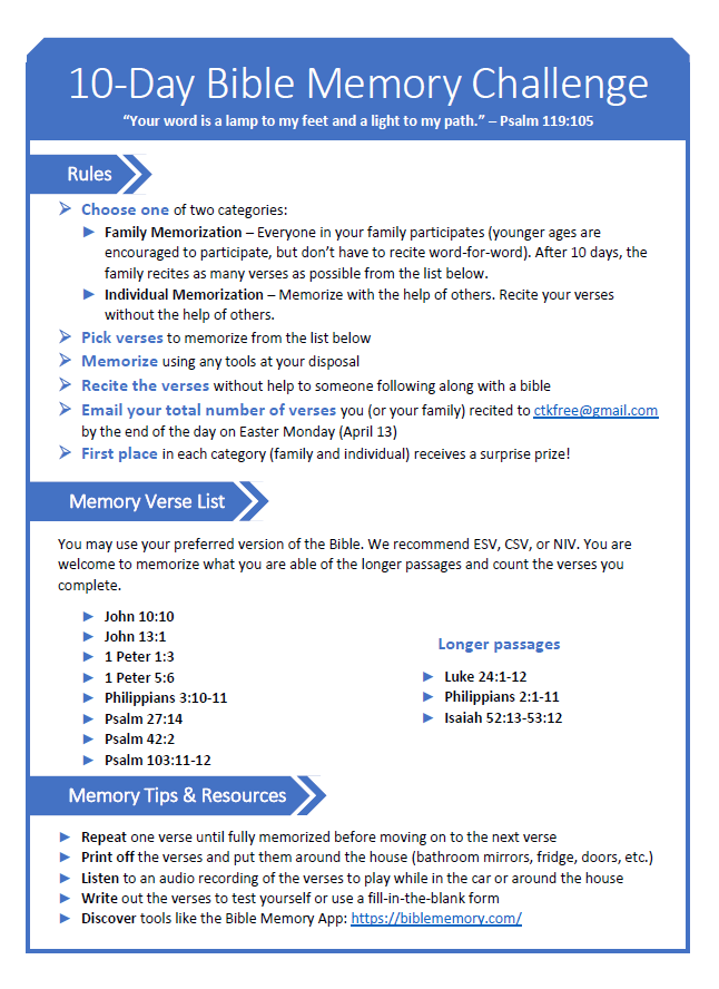 10-Day Bible Memory Challenge