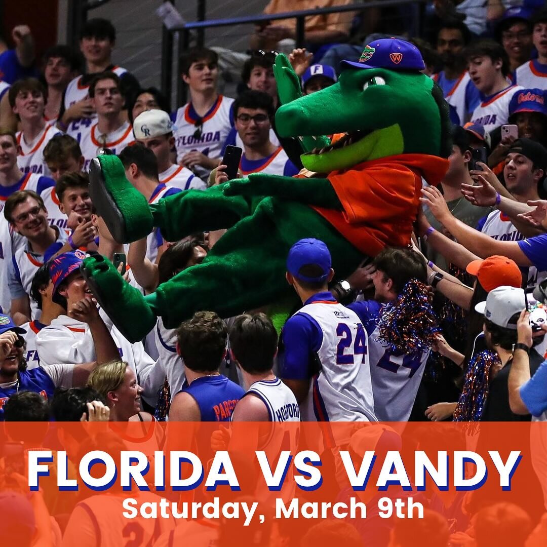 Join us Saturday, March 9th at @thelocalnash at 1pm for some great food and drink specials! Members will receive a &ldquo;Beat Vandy&rdquo; tee ($5 for non-members).

From there we&rsquo;ll walk over to the game together to cheer on our Gators Men&rs