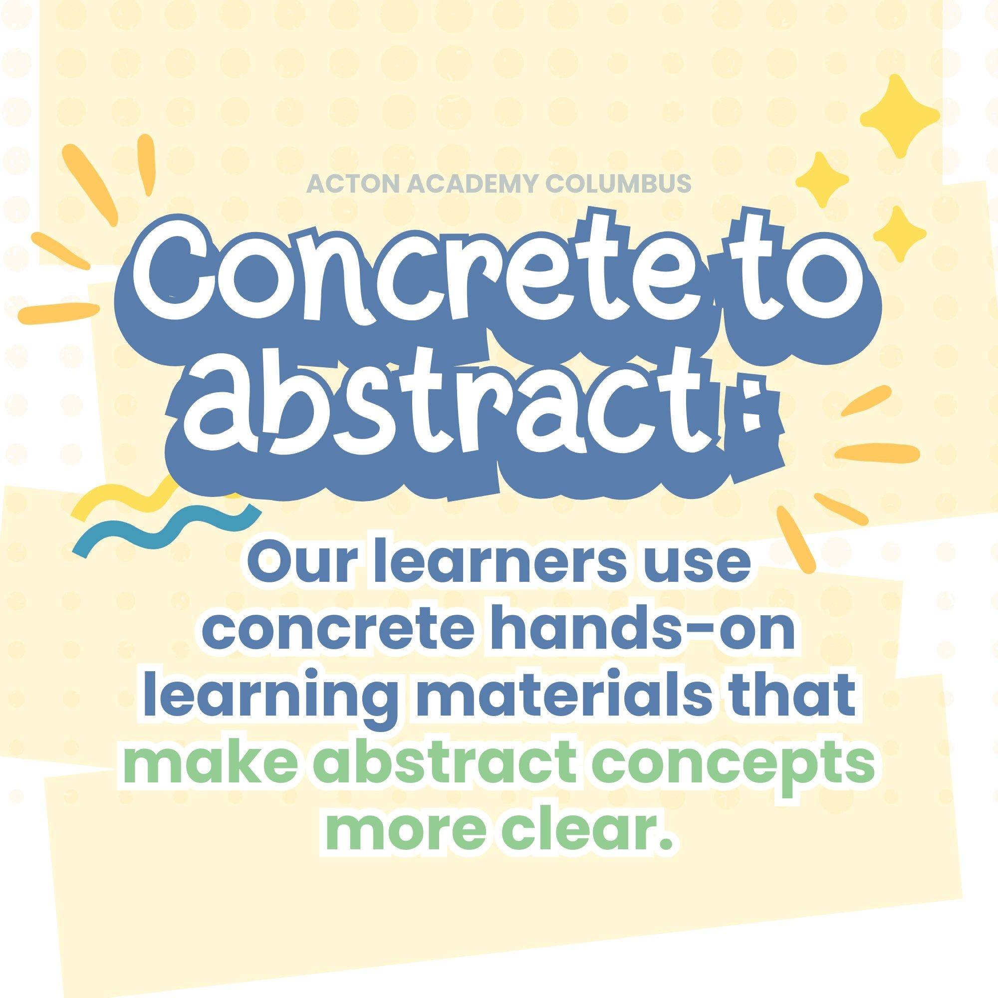 The use of concrete materials to learn abstract concepts and operations is fundamental to the development of the mathematical mind in our Montessori studio.

Here&rsquo;s why they&rsquo;re so powerful:

☑️ The materials can be felt and manipulated so