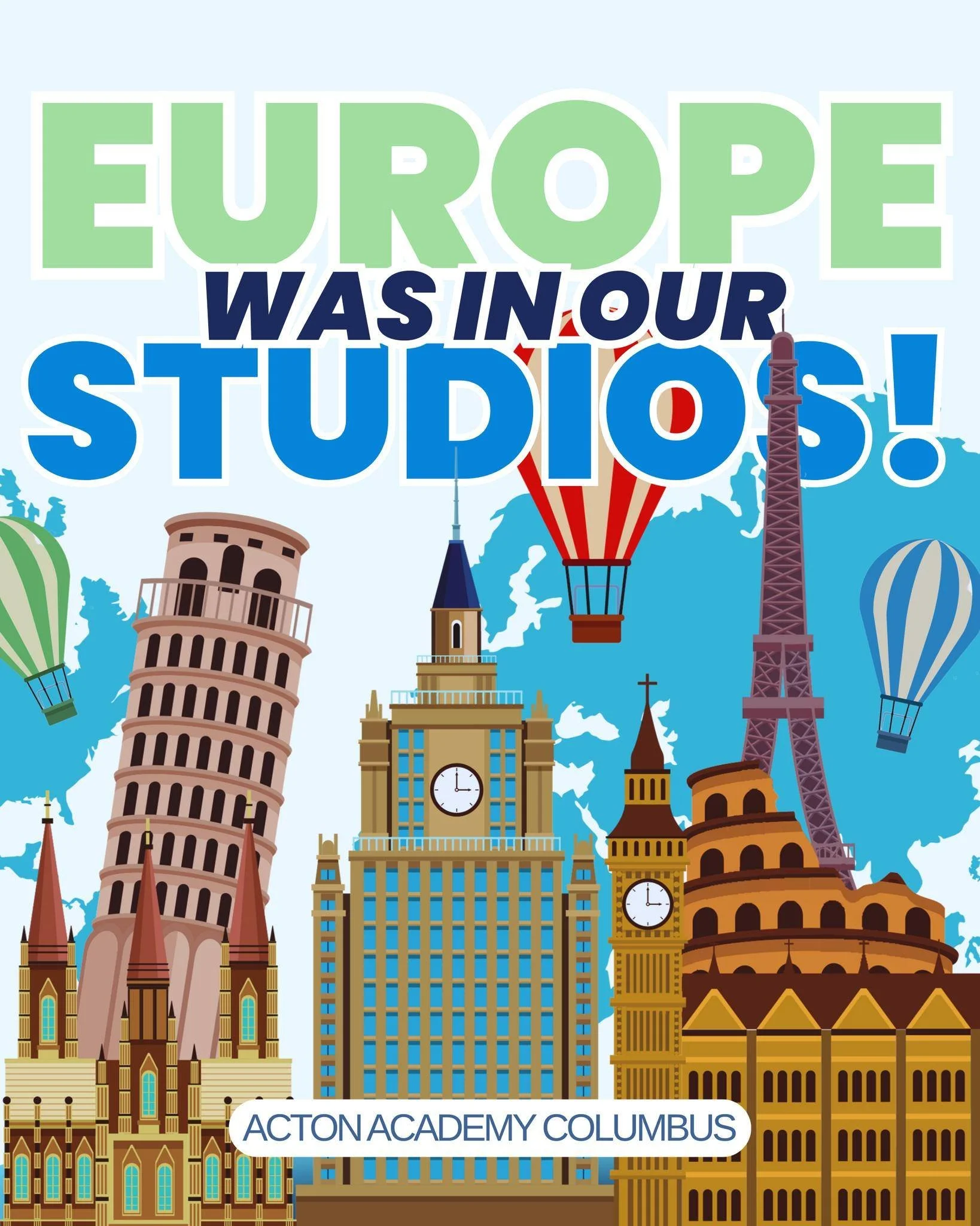 🇪🇺 Europe came alive in the studios!

Our Eagles explored France, tasted European biscuits, planned imaginary vacations, and even dove into the worlds of Monet and Van Gogh. 🎨

One of their big challenges: building and painting their own Eiffel To