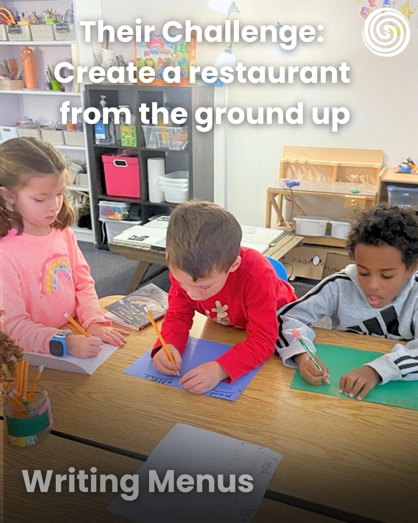 Cooking Quest in full swing for our Spark Heroes.

Their challenge? Create a restaurant from the ground up.

That meant writing menus, designing coasters, decorating tablecloths, creating food art, styling jars for table centerpieces, and of course c
