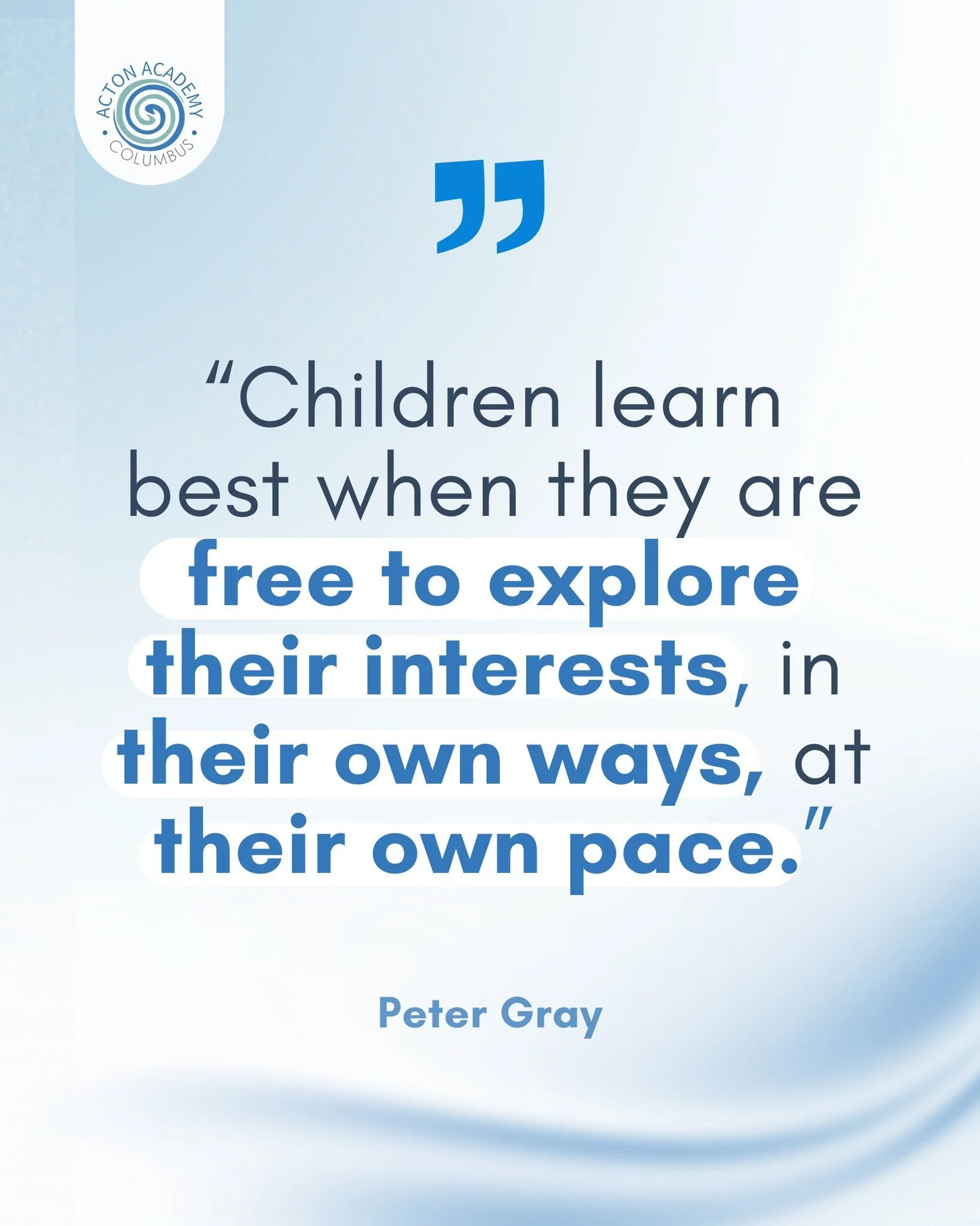 Imagine a school that honors your child's curiosity. 

Imagine a school that trusts them to take the lead in their learning. 

Imagine a school community that believes joy belongs in education.

When children are free to learn, they build confidence,
