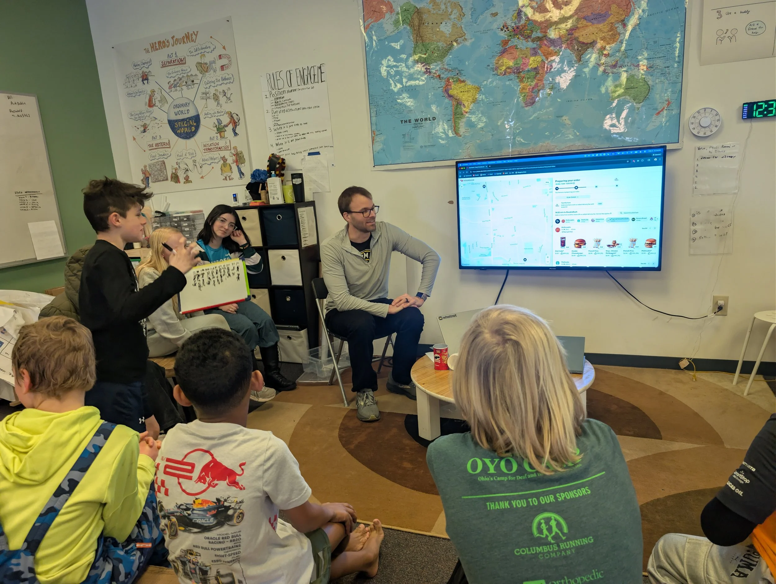 Stephen Bailey visiting and presenting to learners