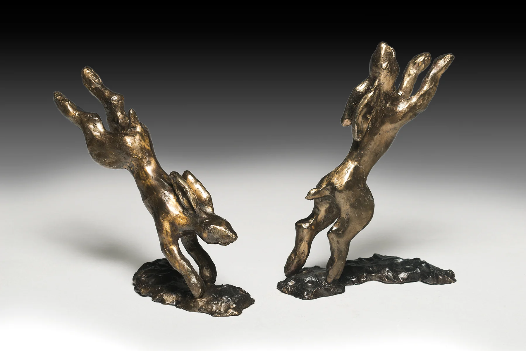 Leaping Hares bronze