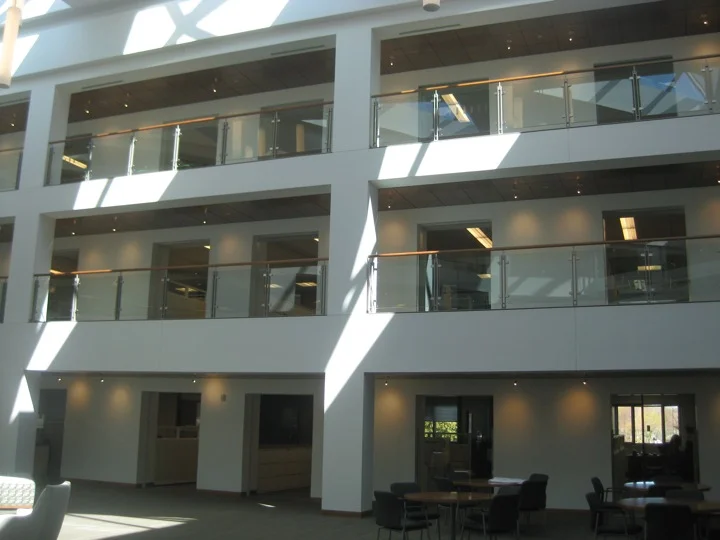   Atrium walls before photography installation  