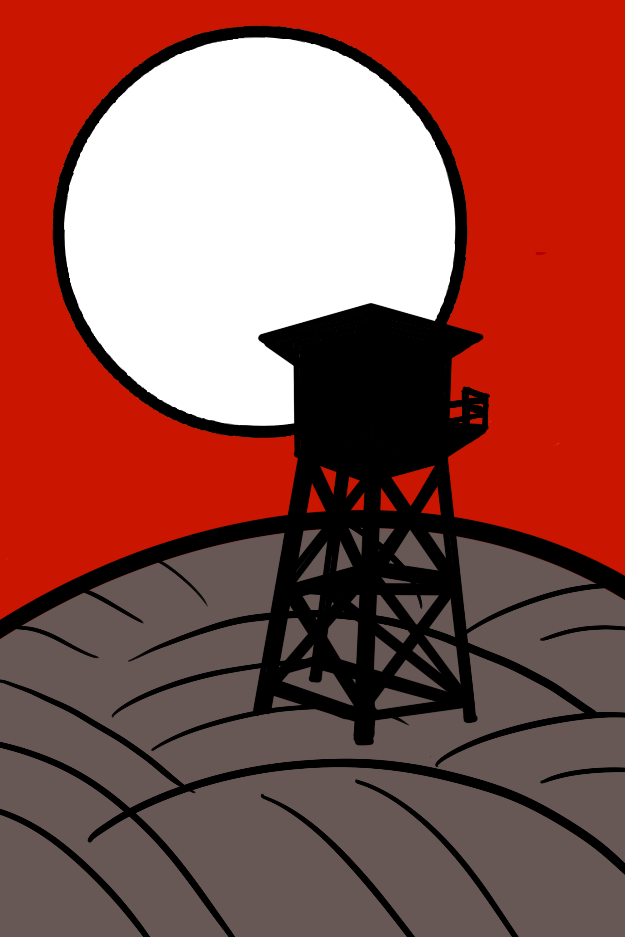 August (Susuki)- Full Moon with Red Sky