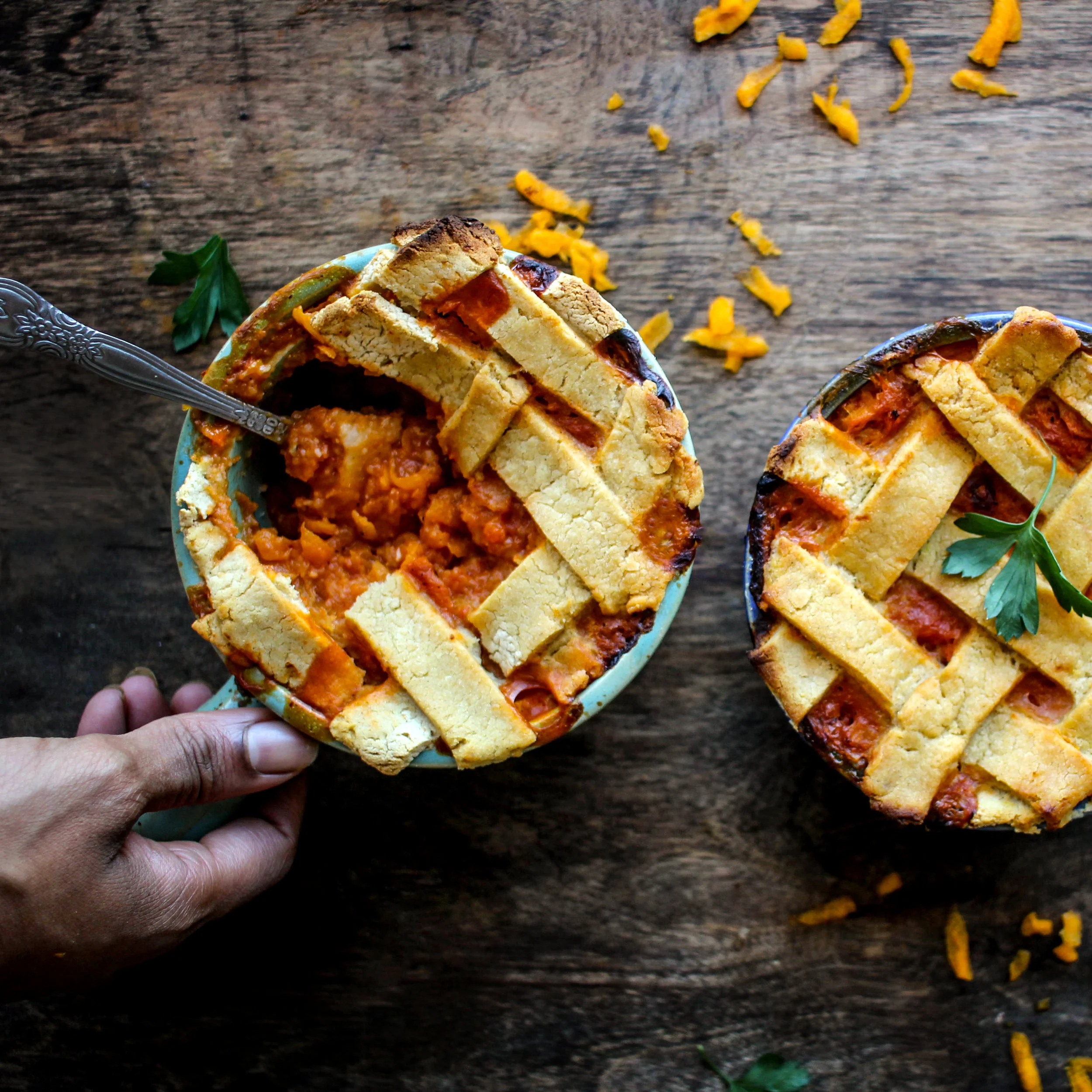Shredded Butternut Squash Pot Pies