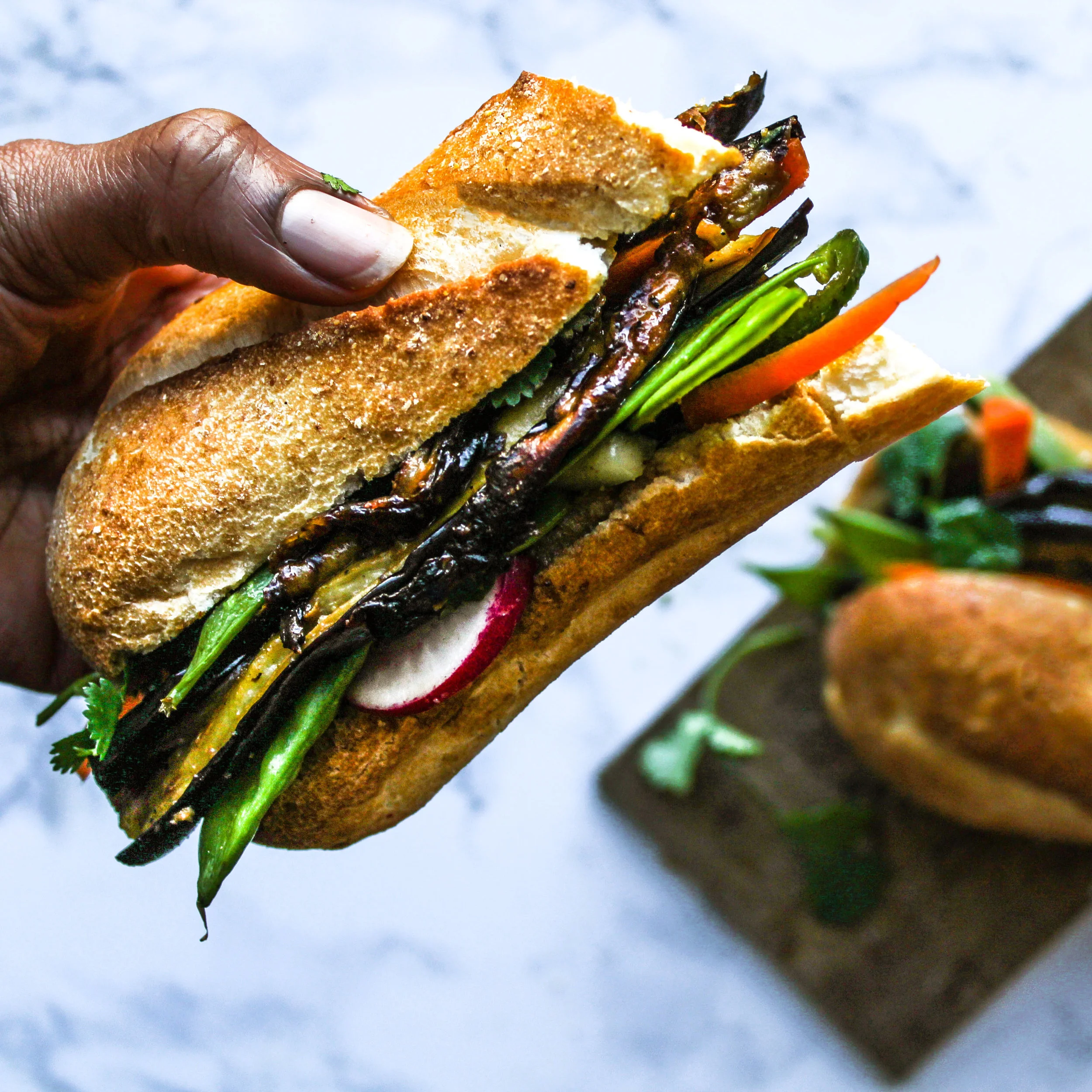 Roasted Eggplant Banh Mi