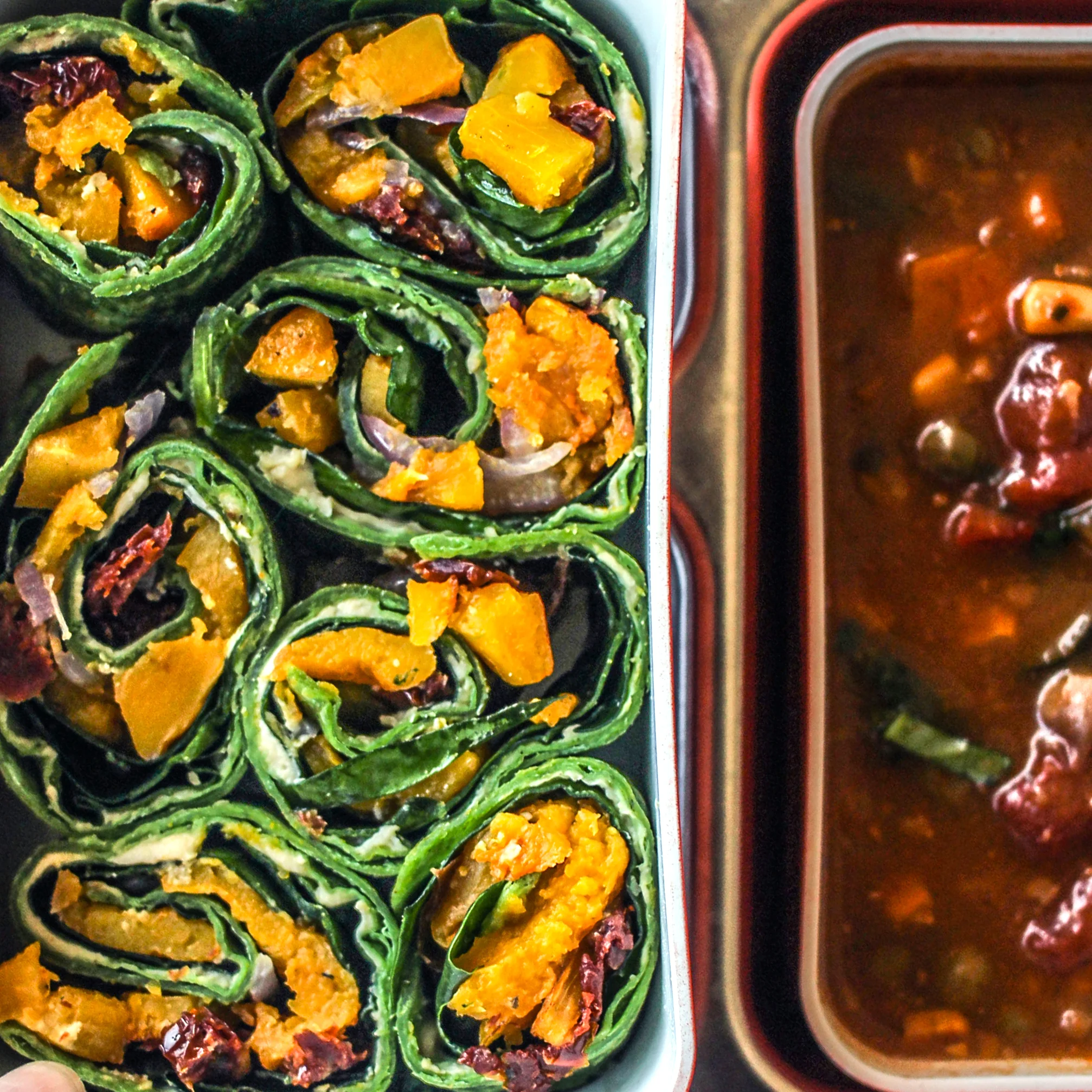 Butternut Squash Spinach Rolls