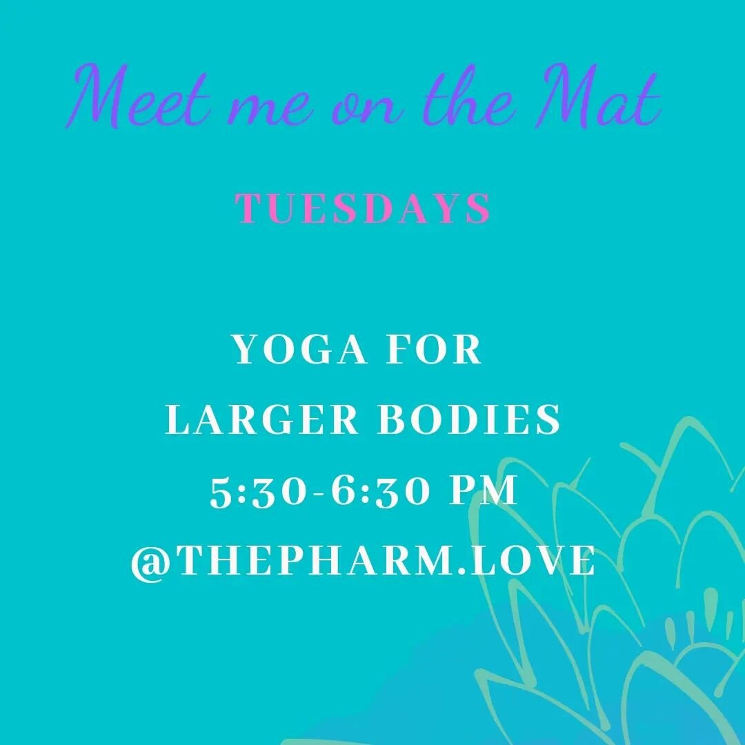 This will be the last Yoga for Larger Bodies class @thepharm.love . I am so grateful to them for taking a chance on me and this class!

If I move Yoga for Larger Bodies to a new studio, what days and times work best for you?