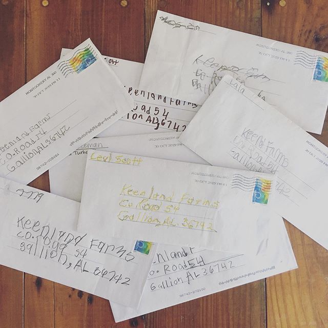 Keenland Farms got some happy mail today! Thank you Mrs.Turberville&rsquo;s  class for the sweet thank you notes. We loved having you at the farm.
