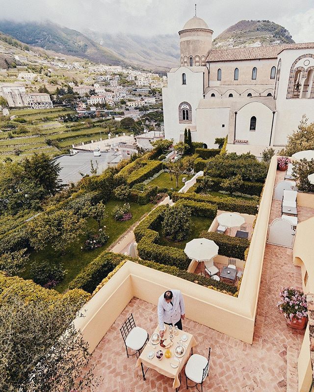 Breakfast on a private balcony is the perfect way to start your week exploring Ravello.