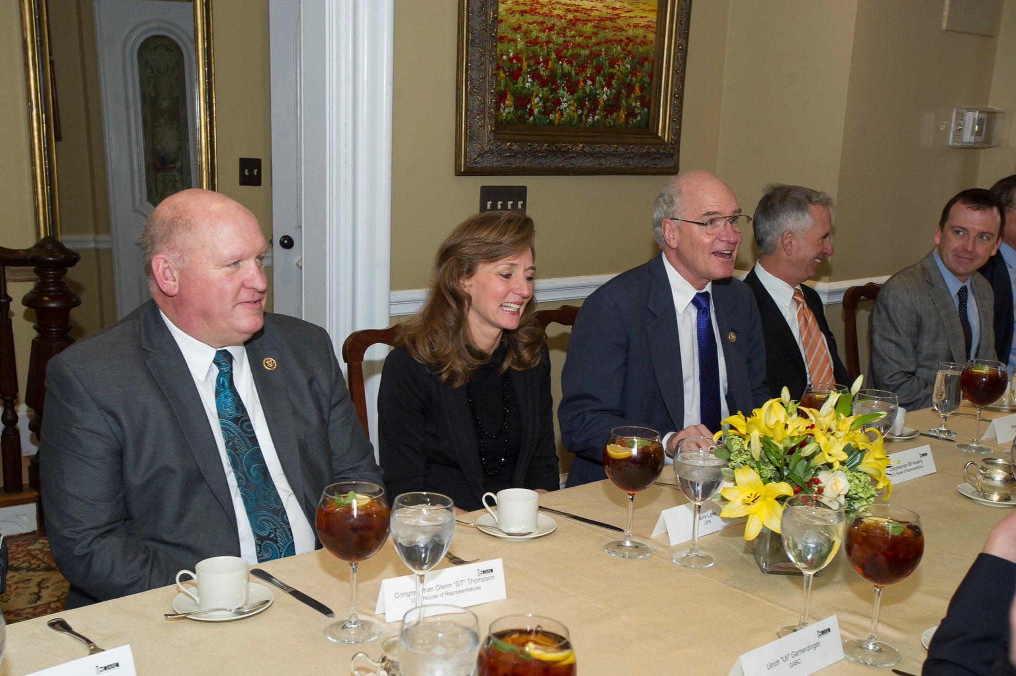  Rep. ‘GT’ Thompson (PA-15), Laura Lane (UPS), and Rep. Bill Keating (MA-09) at a GABC Roundtable Discussion 